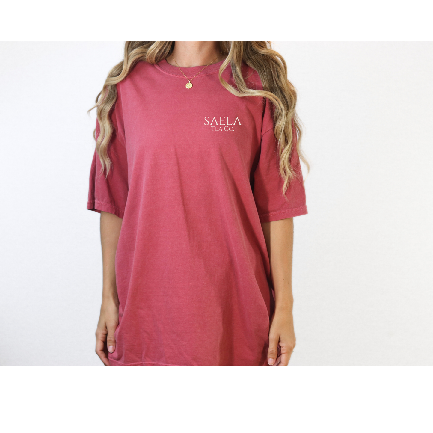 Saela Tea Co. Back T Shirt - Crimson