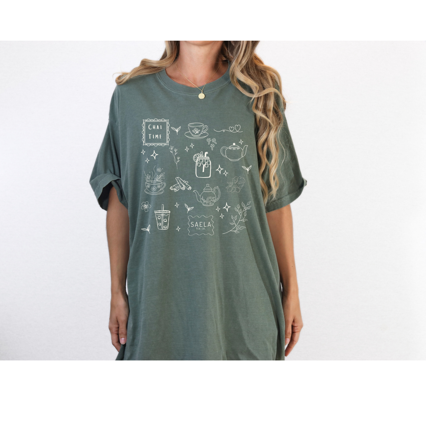 Saela Collage T-Shirt - Moss